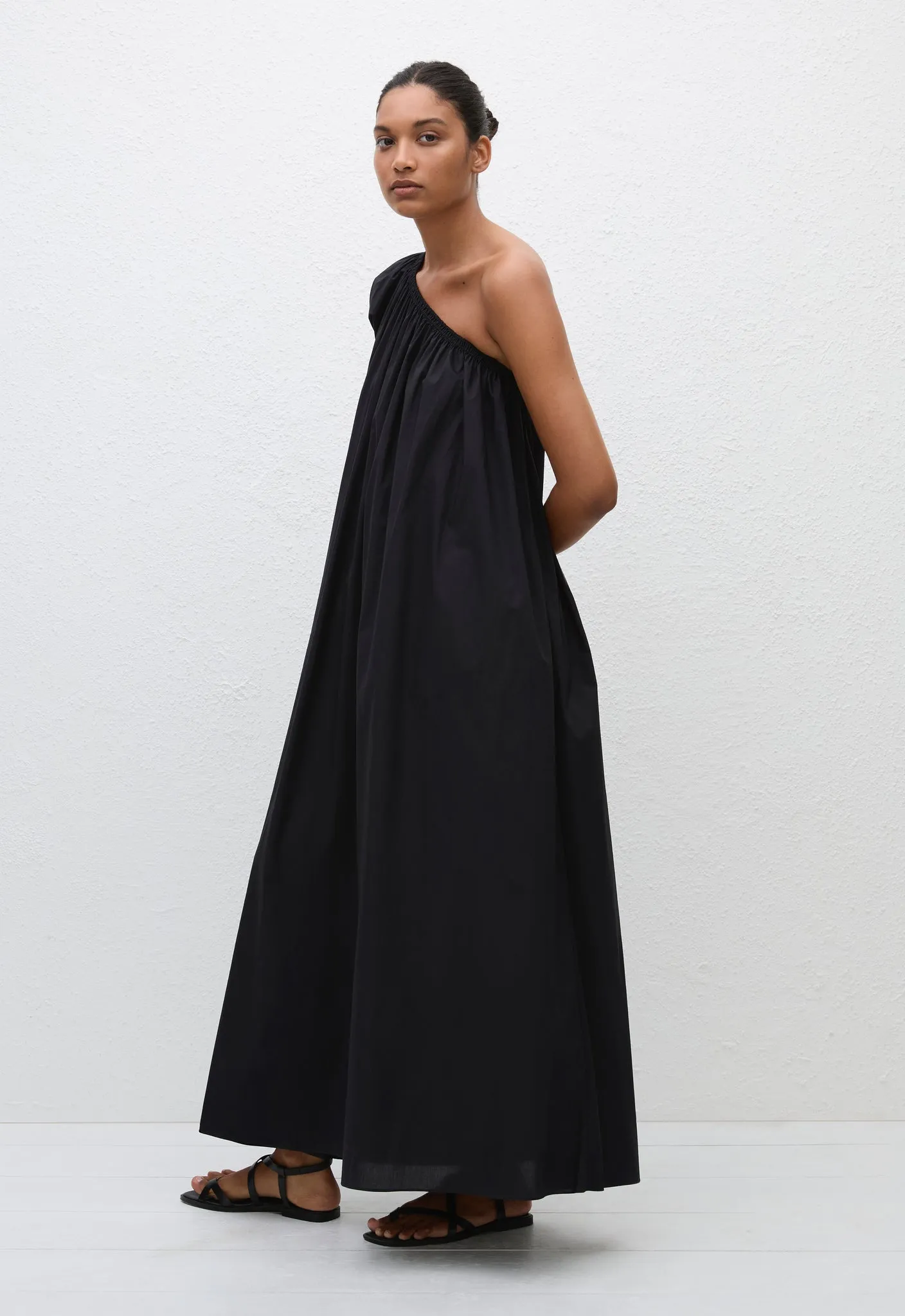 One Shoulder Maxi Dress - Black