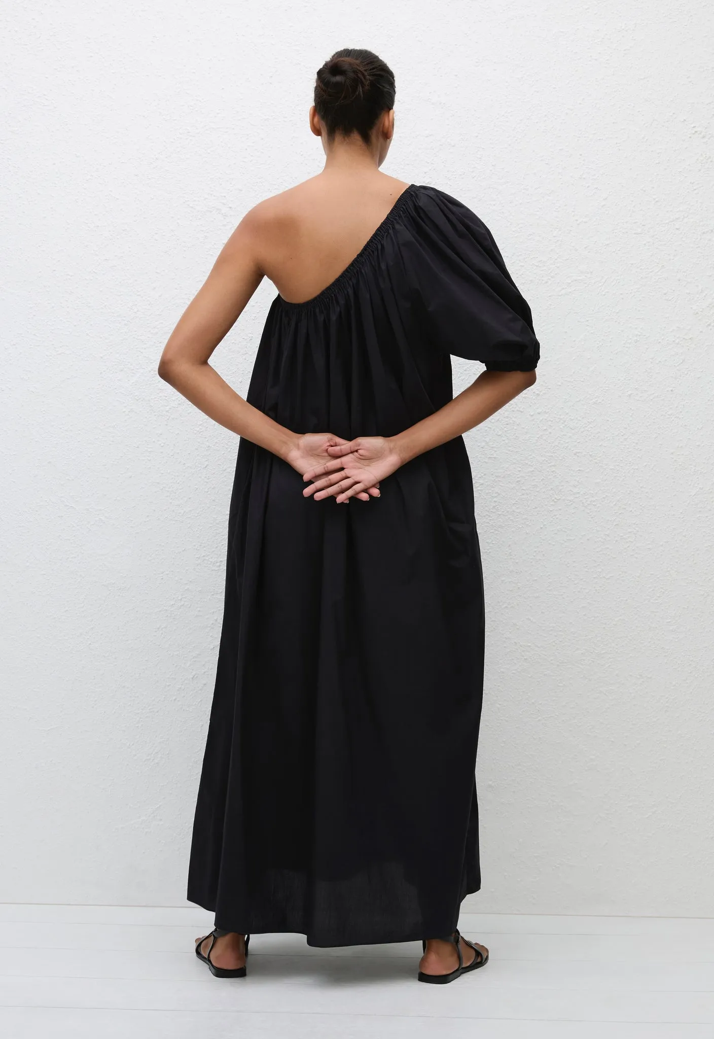 One Shoulder Maxi Dress - Black