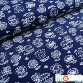 Organic Cotton Jersey - Blomaengen - Navy