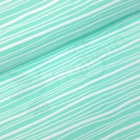 Organic Cotton Jersey - Wavy Stripes - Mint