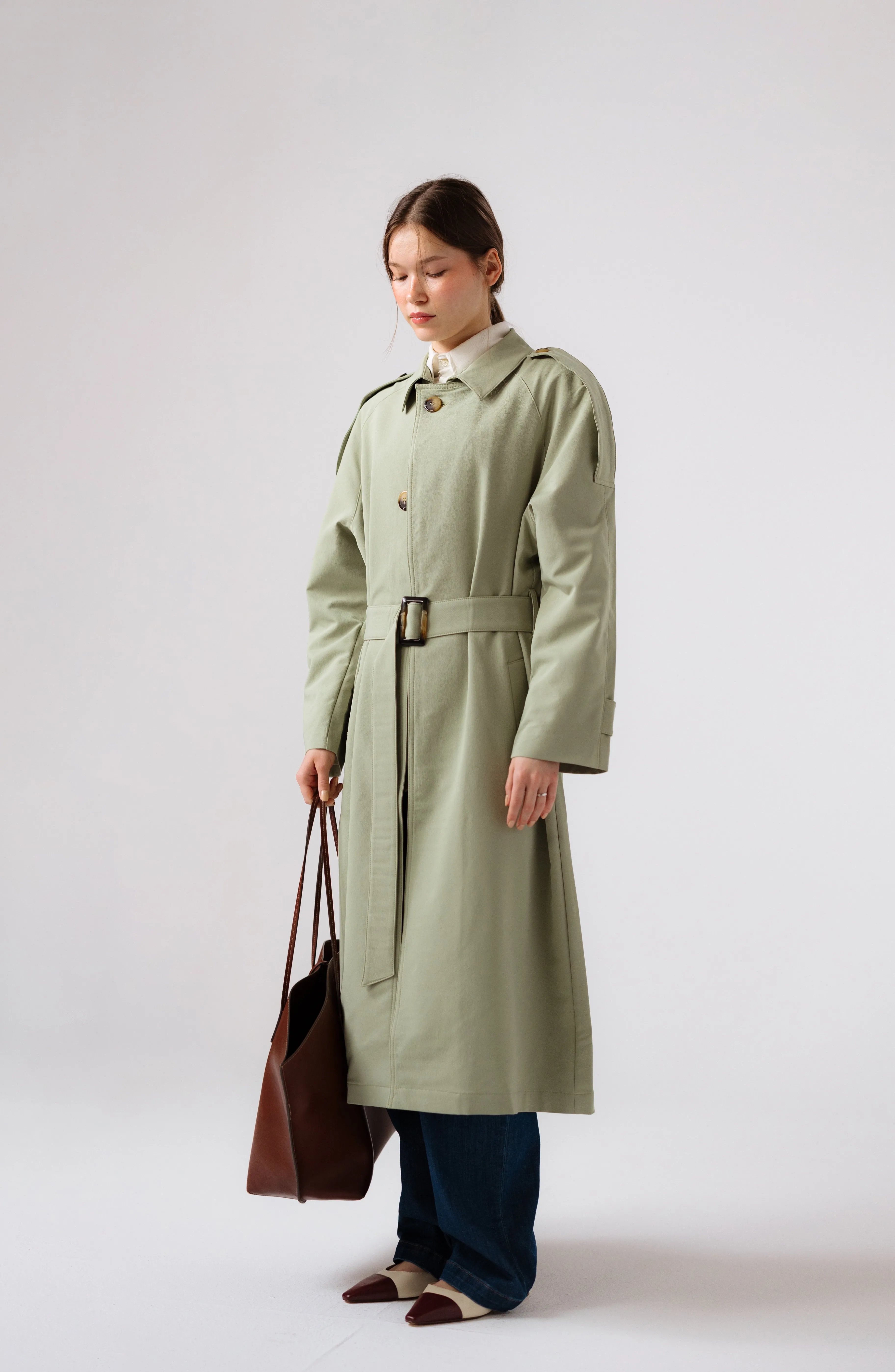 OSLO TRENCH COAT - FERNWOOD GREEN