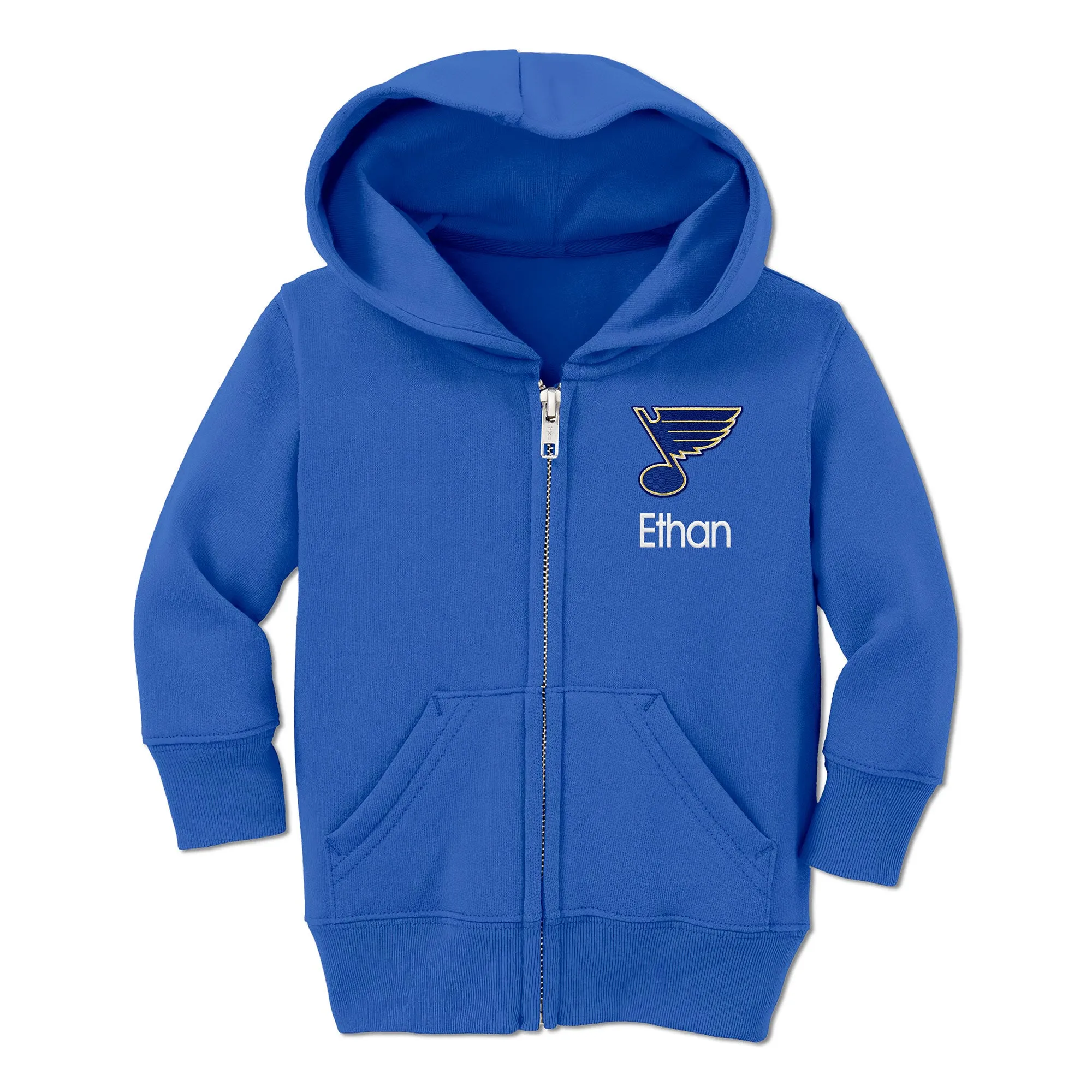 Personalized St. Louis Blues Toddler Full-Zip Hooded Sweatshirt