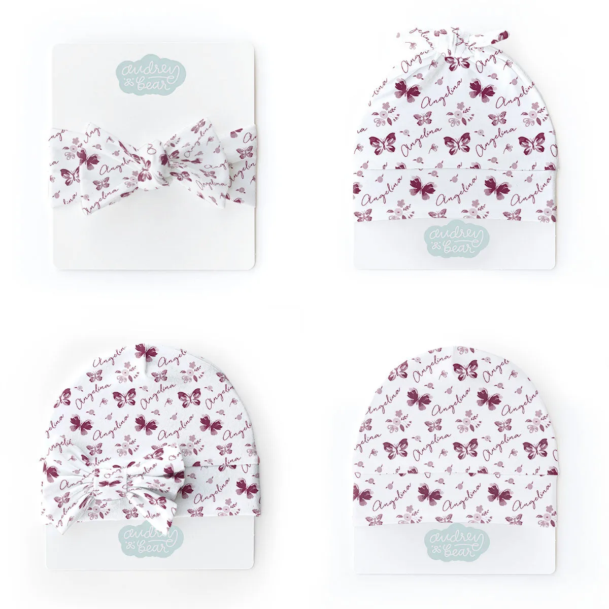 Personalized  Swaddle & Hat Set | Summer Butterfly