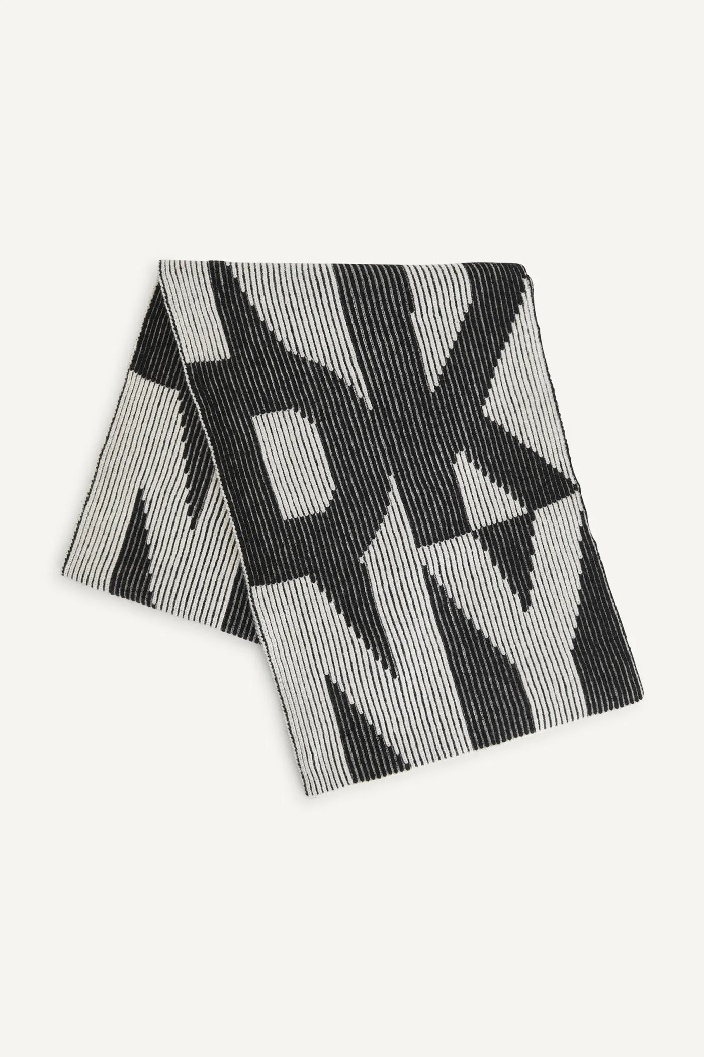 RIBBED INTARSIA DKNY SCARF