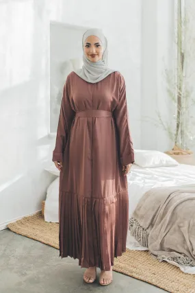 Sahra Open Pleat Abaya- Muave