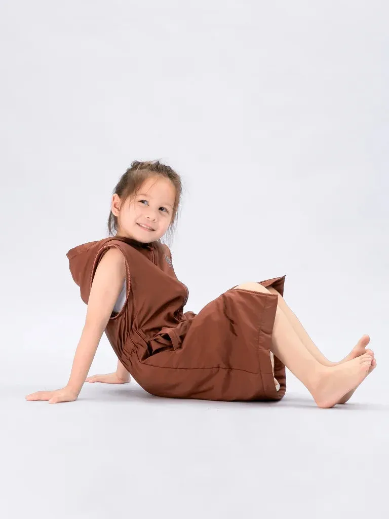Seasnail Swim Parka For Kids- Caramel
