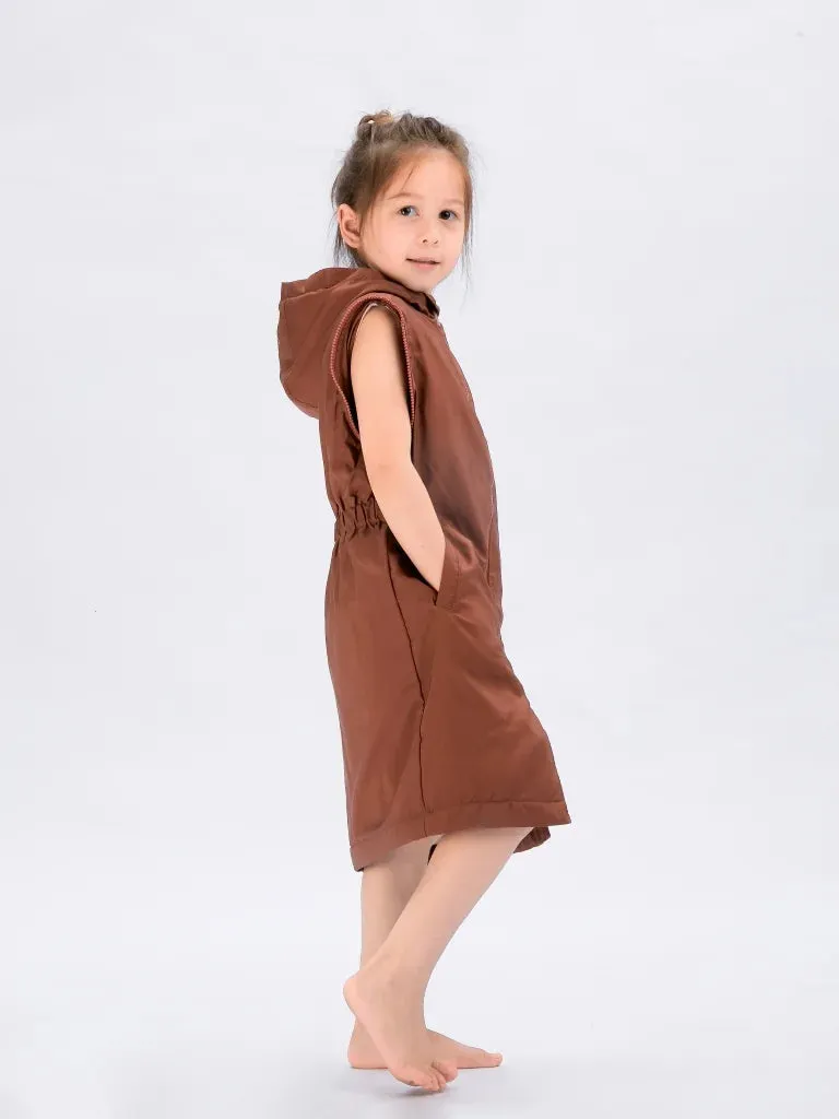 Seasnail Swim Parka For Kids- Caramel