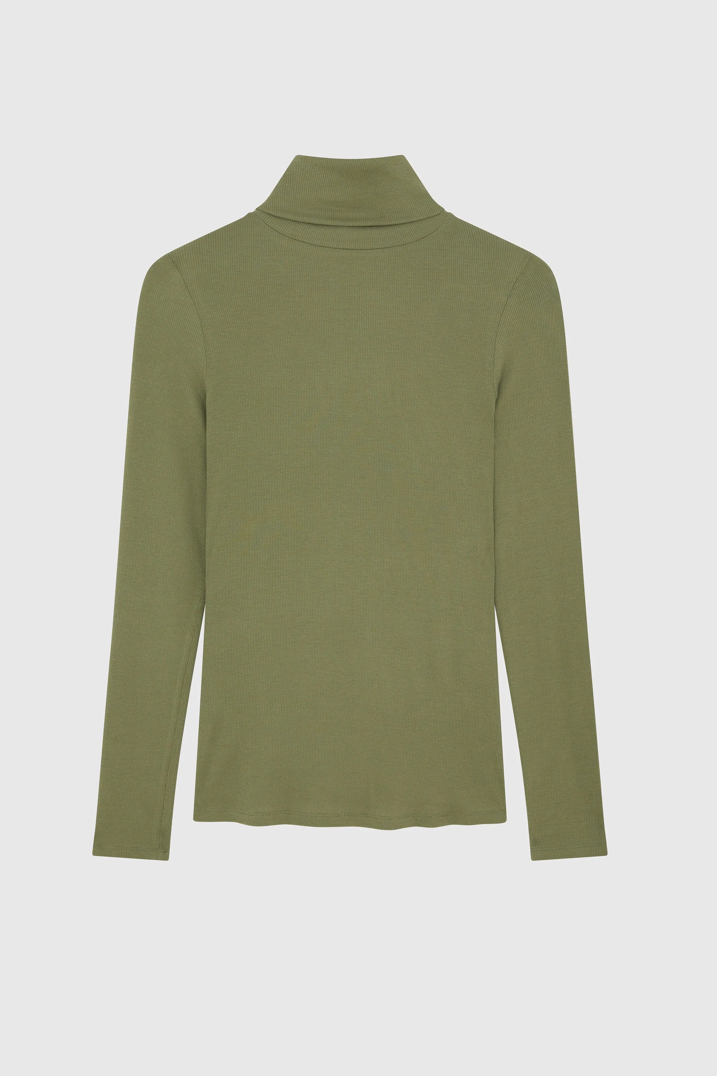 Silk Rib Roll Neck Top