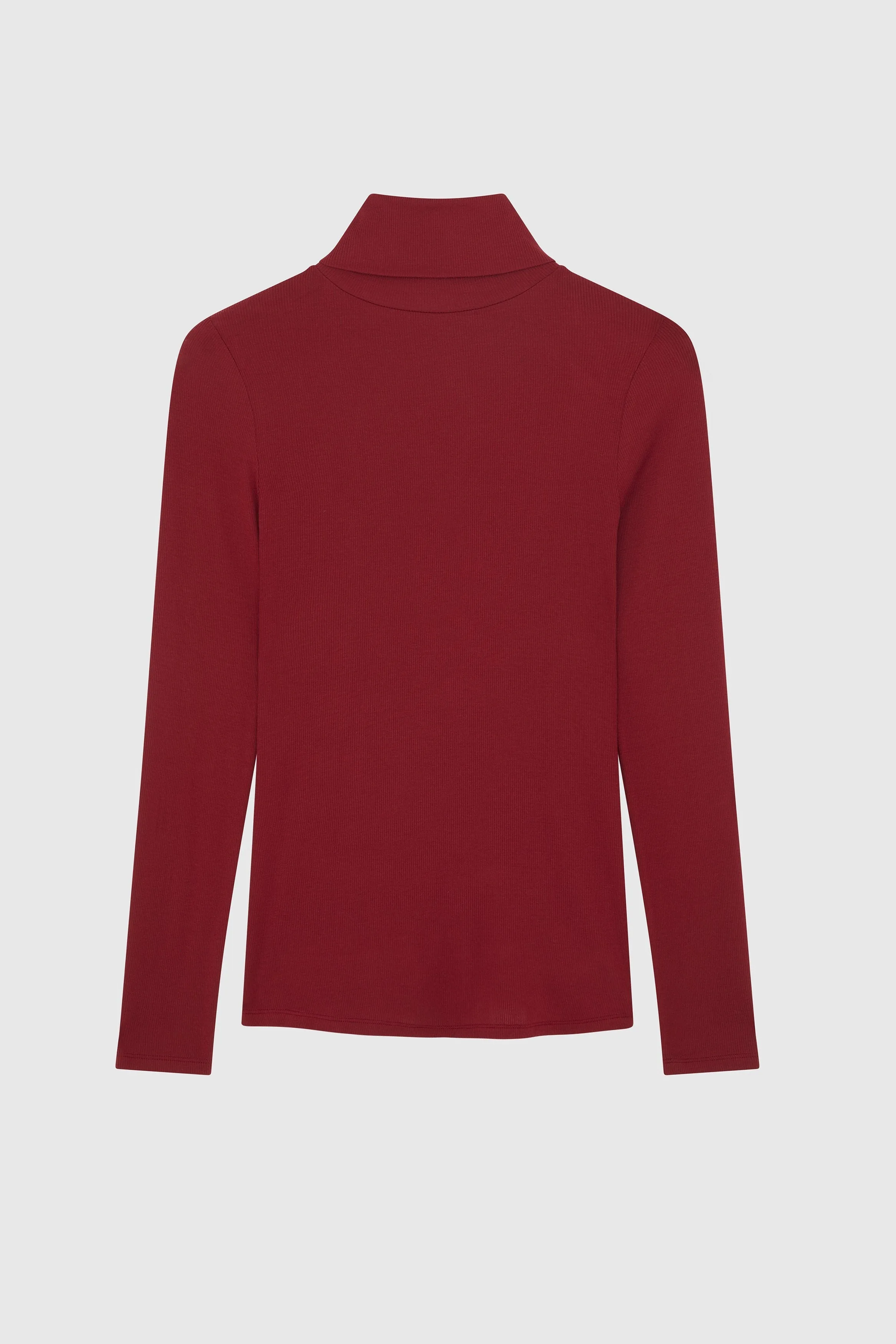 Silk Rib Roll Neck Top