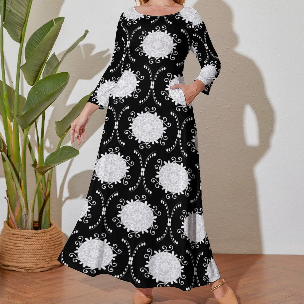 *Spring   Summer Collection* Plus Size Long Sleeve Pocket Maxi Dress