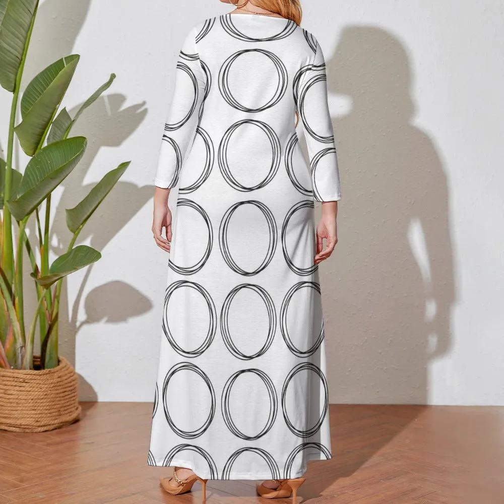 *Spring   Summer Collection* Plus Size Long Sleeve Pocket Maxi Dress