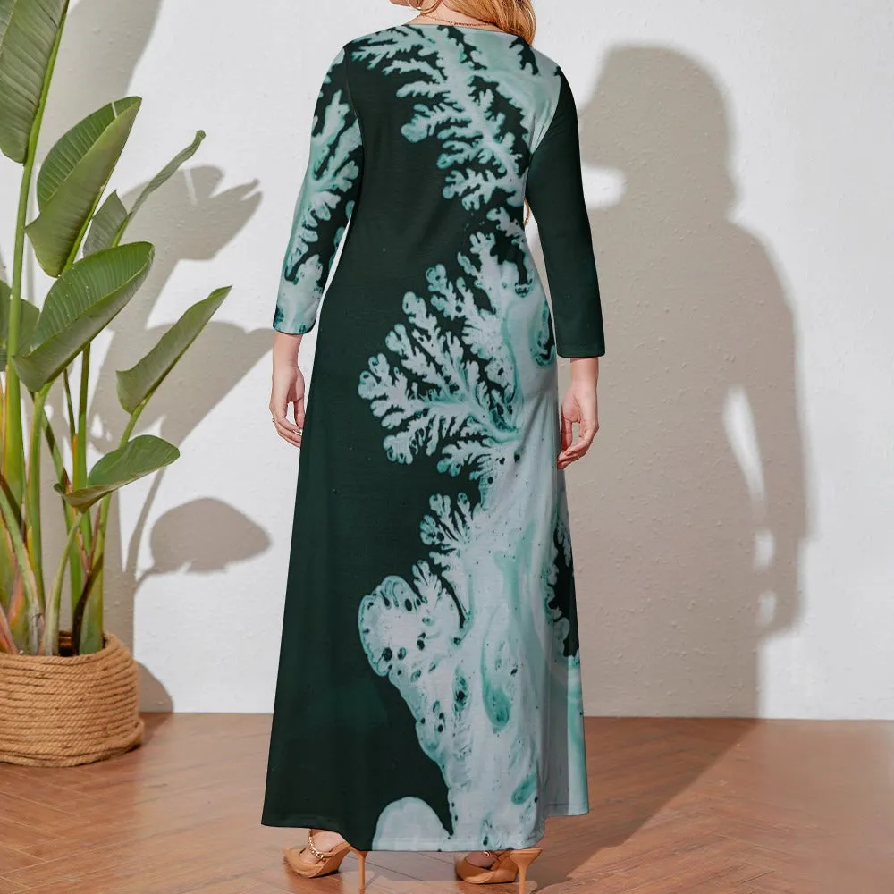 *Spring   Summer Collection* Plus Size Long Sleeve Pocket Maxi Dress