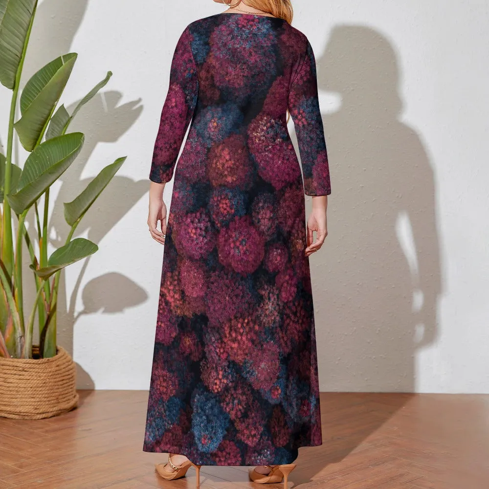 *Spring   Summer Collection* Plus Size Long Sleeve Pocket Maxi Dress