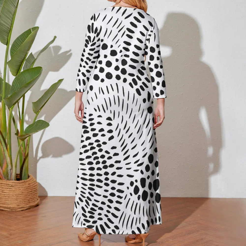 *Spring   Summer Collection* Plus Size Long Sleeve Pocket Maxi Dress