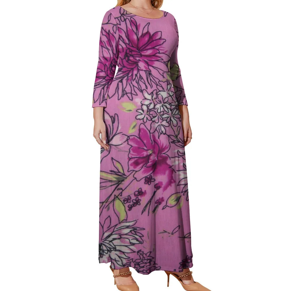 *Spring   Summer Collection* Plus Size Long Sleeve Pocket Maxi Dress