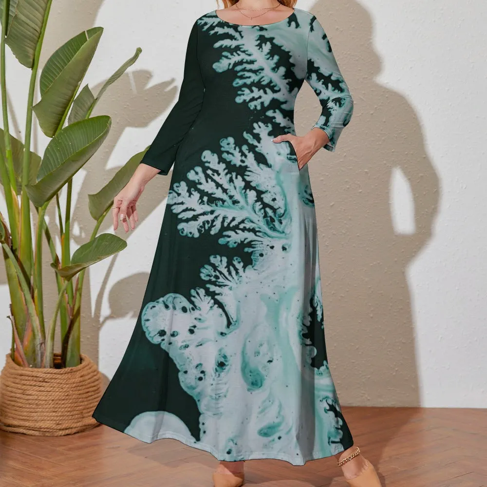 *Spring   Summer Collection* Plus Size Long Sleeve Pocket Maxi Dress