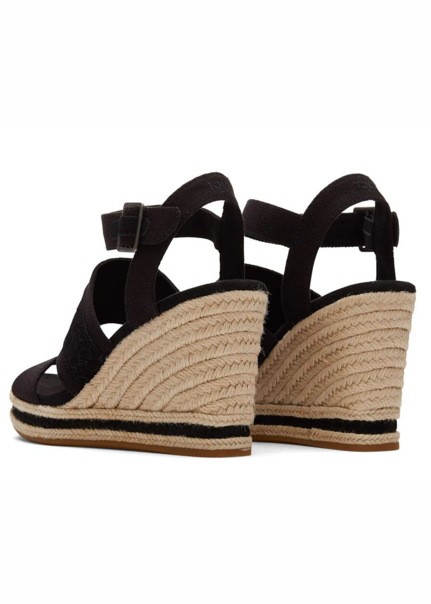 TOMS® Madelyn Black Canvas Wedge Sandal - FINAL SALE