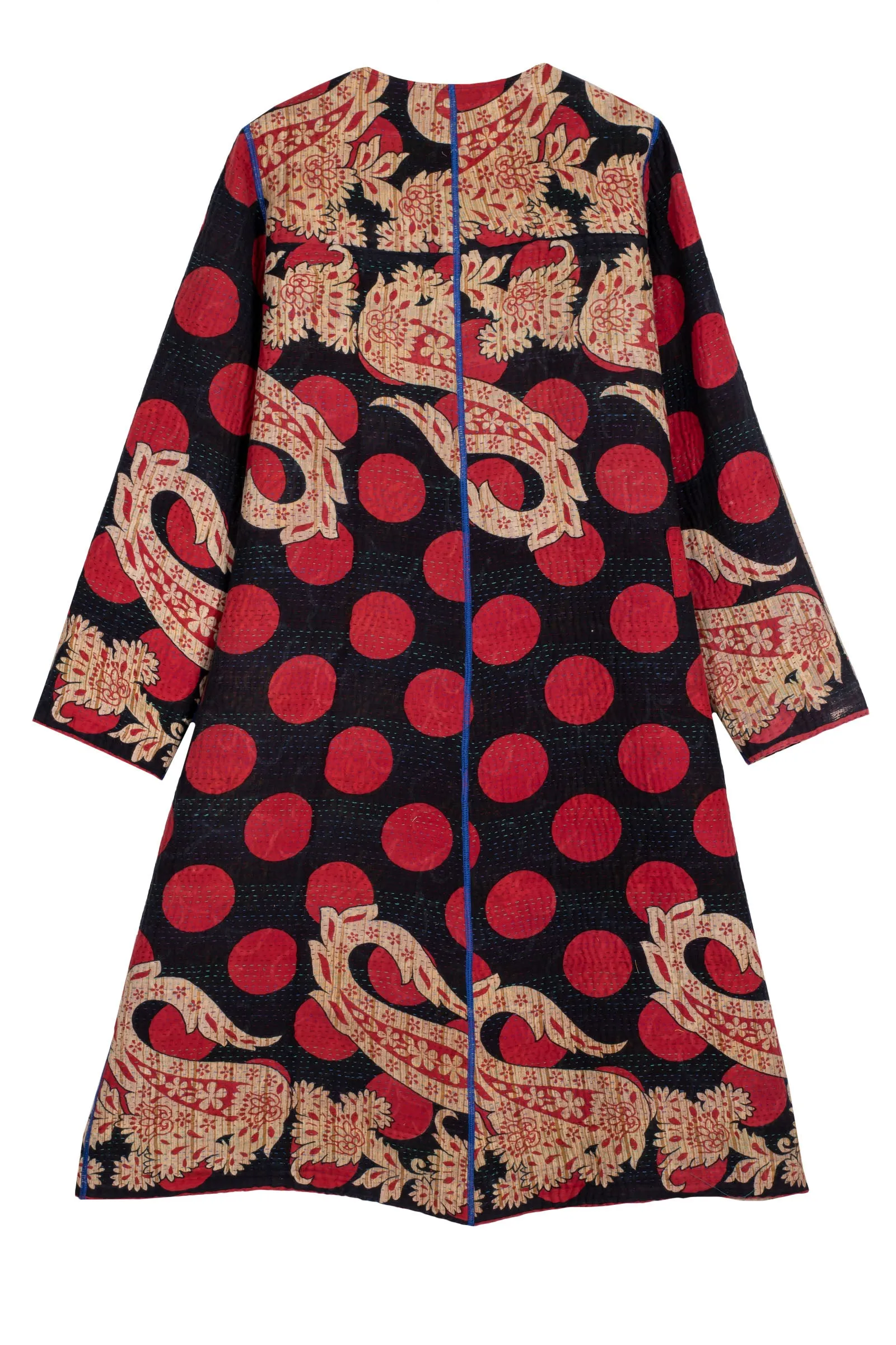 VINTAGE COTTON KANTHA CREW NECK COAT