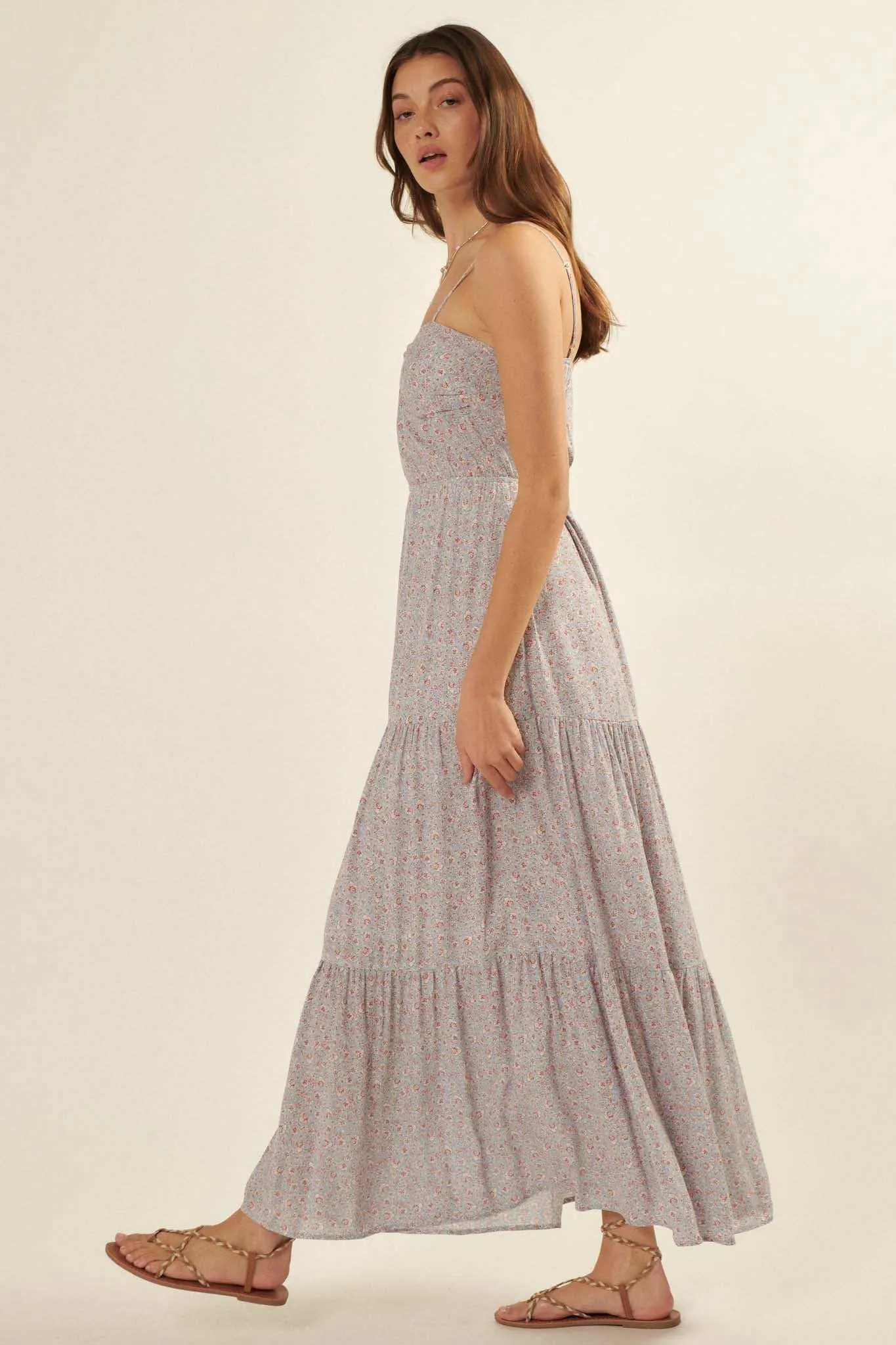 Wildflower Glen Floral O-Ring Maxi Sundress