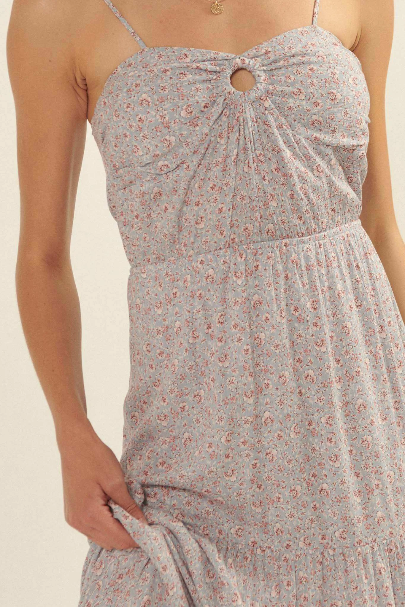 Wildflower Glen Floral O-Ring Maxi Sundress